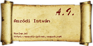 Aszódi István névjegykártya
