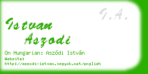 istvan aszodi business card
